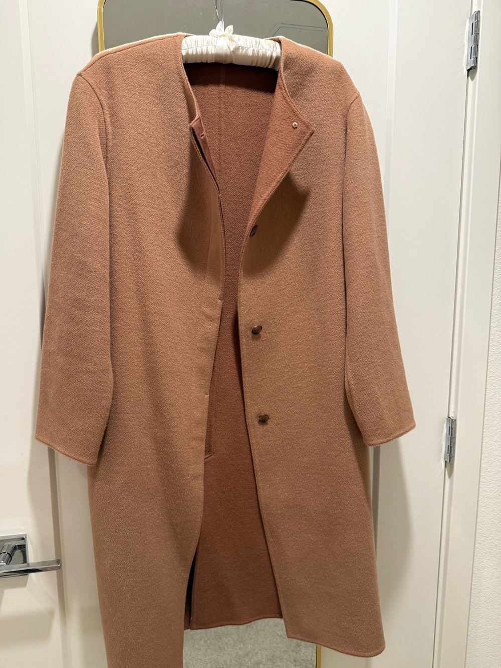 Uniqlo Long Sleeve Coat Dress in Dusty Rose